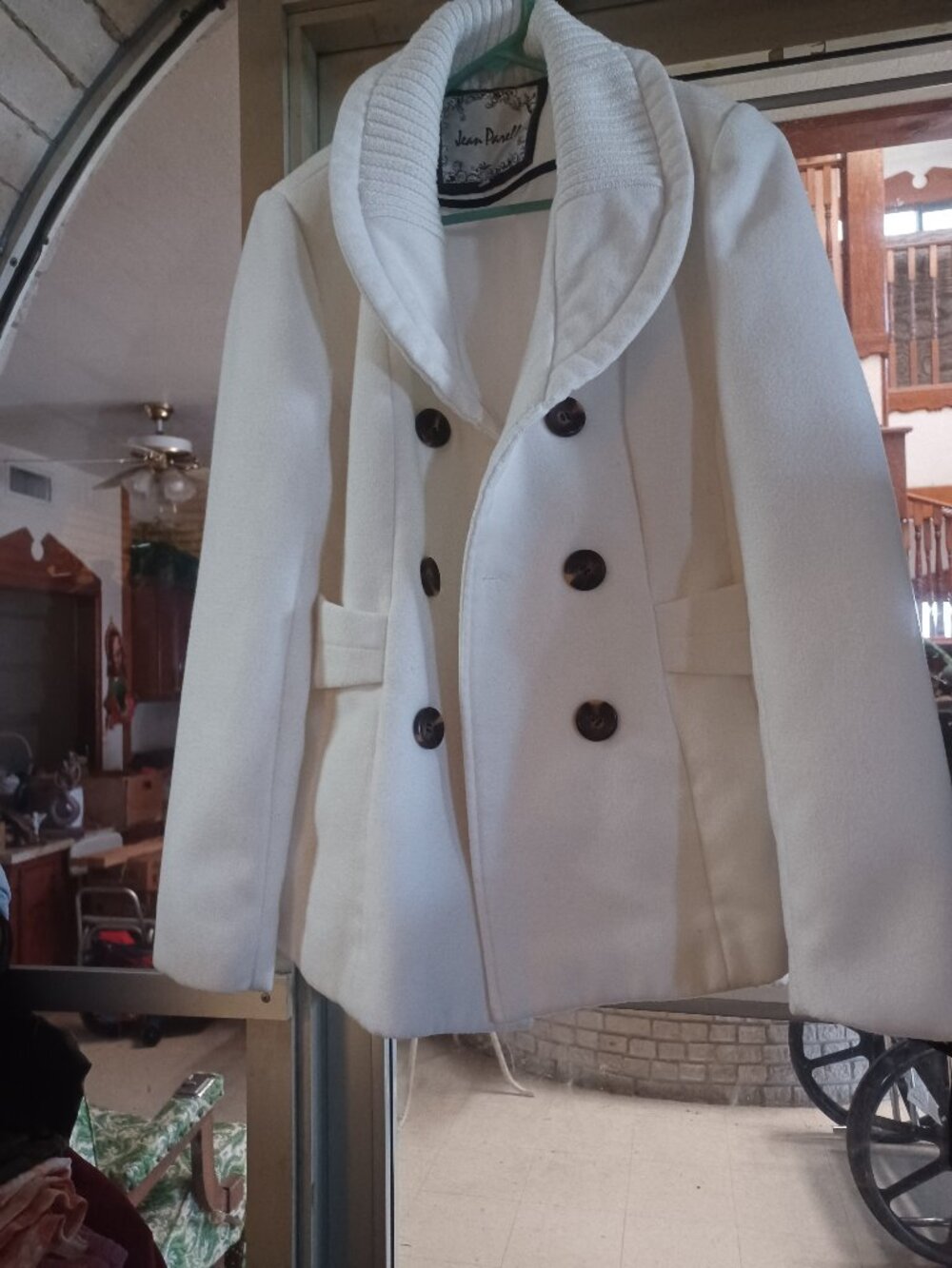 Jean Parell Women's Button-Front Coat Medium White - Picture 1 of 8